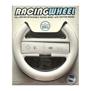 dreamGEAR Racing Wheel for Nintendo Wii - White